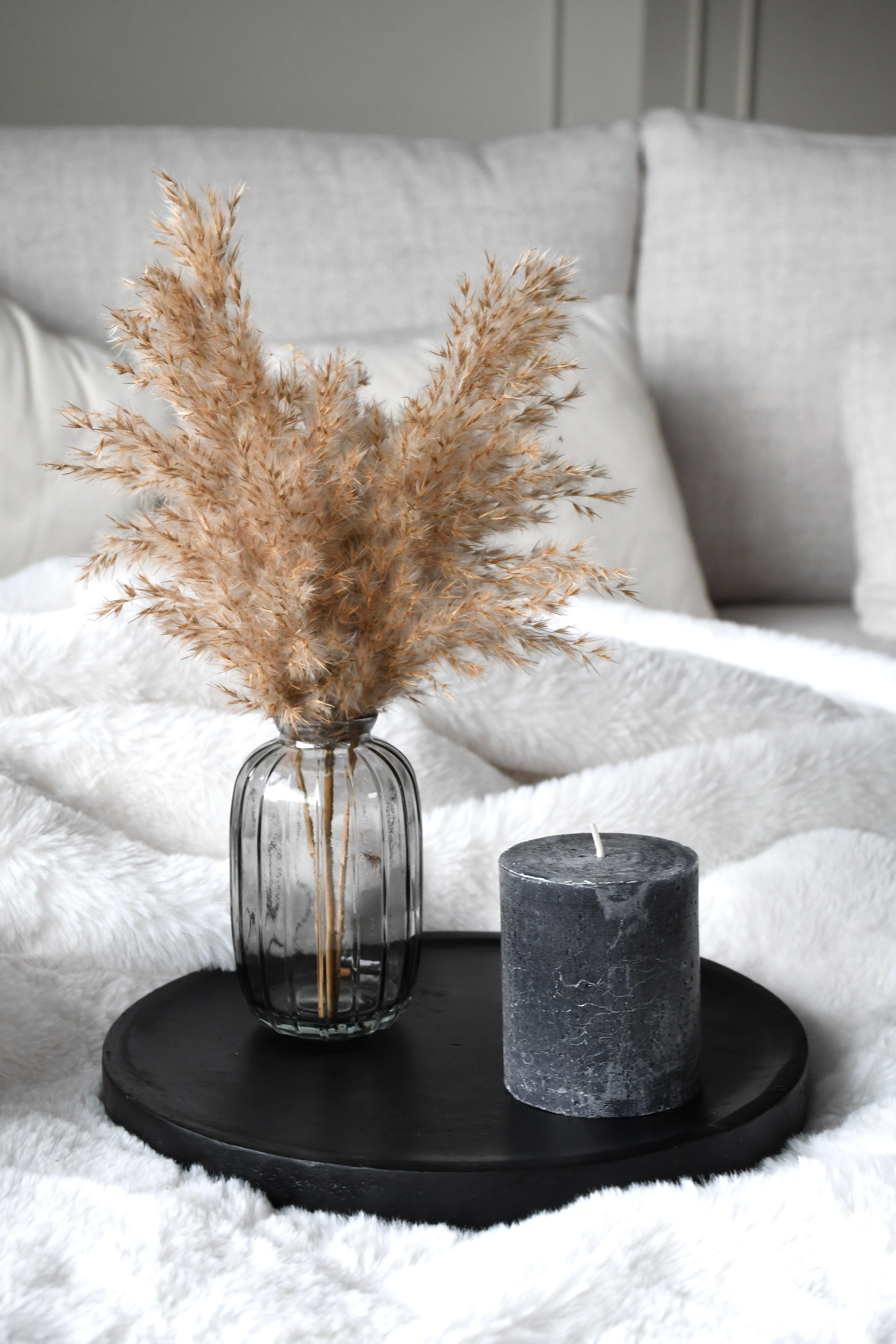 Vierdelige decoratie - Zwart - Pampas